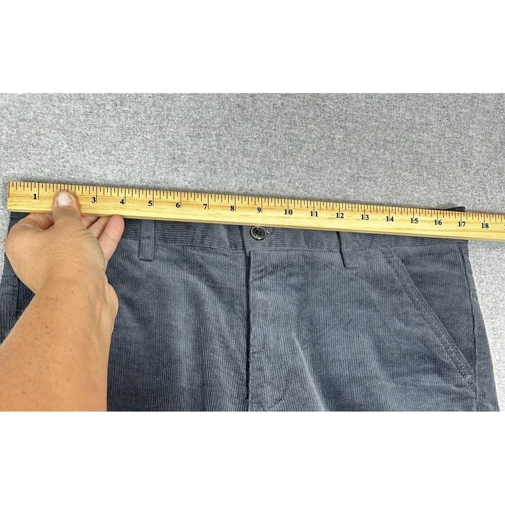 Best‎ Fashion Men Pant 34 Gray Corduroy Straight Leg Casual Comfort Cotton Blend